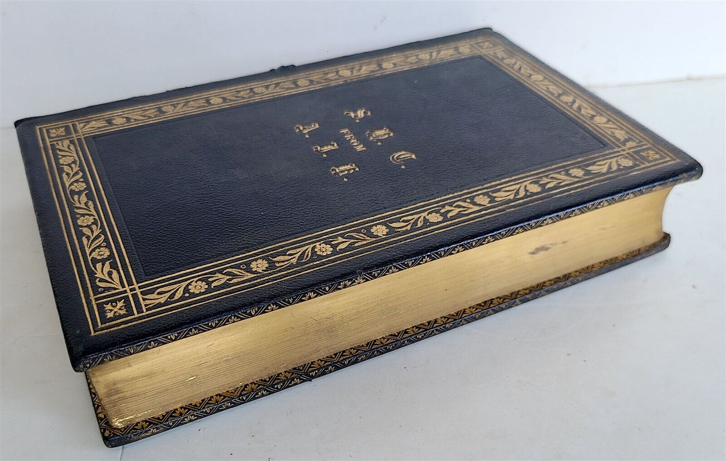 1877 Exposition of the Creed antique DECORATIVE LEATHER BINDING