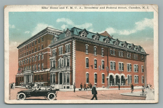 CAMDEN NJ ELK'S HOME & YMCA ANTIQUE POSTCARD