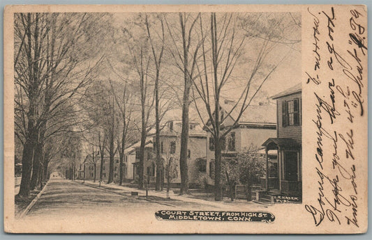 MIDDLETOWN CT COURT STREET ANTIQUE POSTCARD