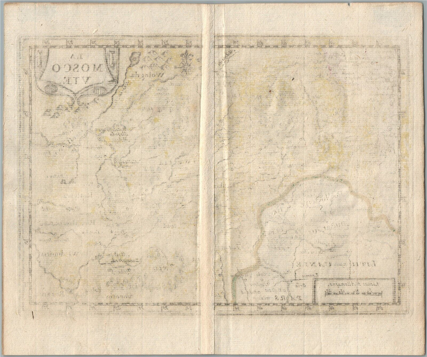 1714 MAP OF MOSCOVIA RUSSIA copper engraving ANTIQUE from Nouveau Petit Atlas