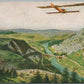 EARLY AVIATION AEROPLANE SCENE ANTIQUE POSTCARD