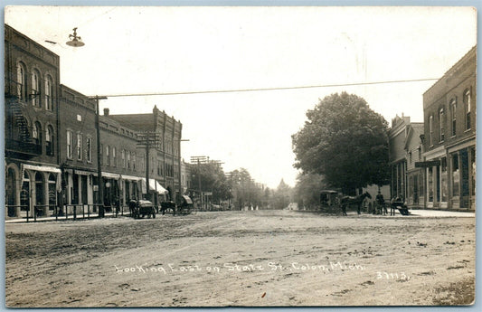 COLON MI STATE STREET ANTIQUE REAL PHOTO POSTCARD RPPC