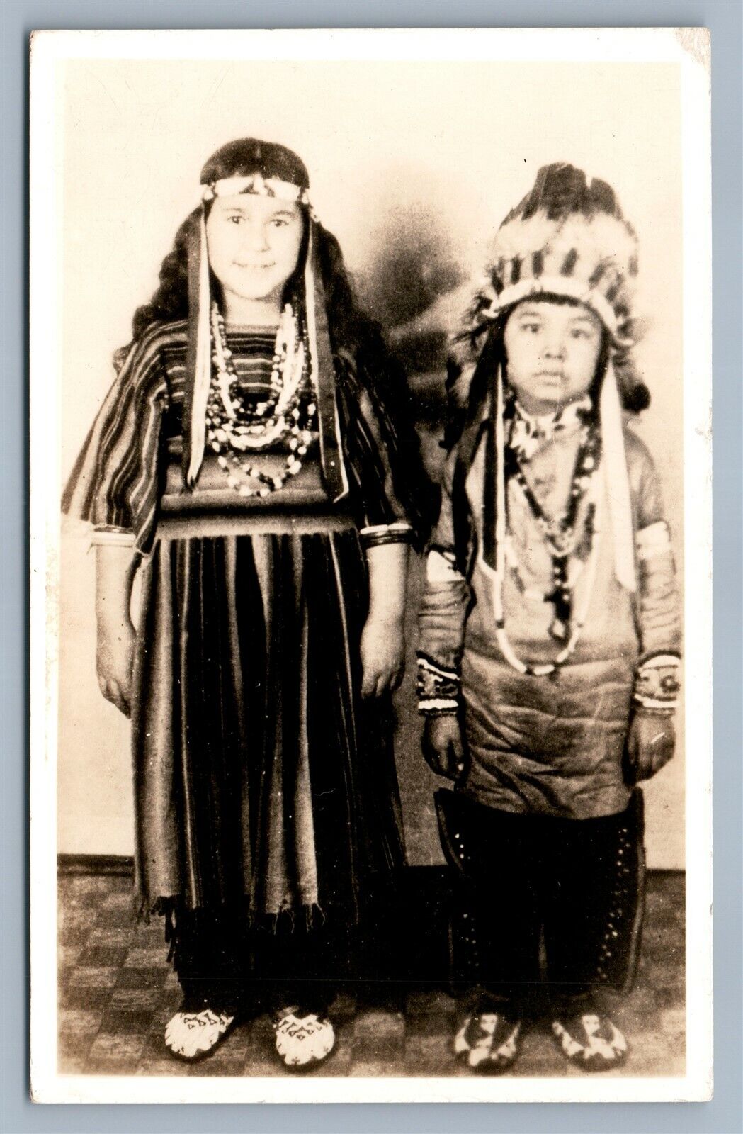 AMERICAN INDIAN KIDS DAYTON OH VINTAGE REAL PHOTO POSTCARD RPPC