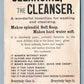 VICTORIAN TRADE CARD CLEANSINE THE CLEANSER SOFT SOAP antique PHILADELPHIA PA