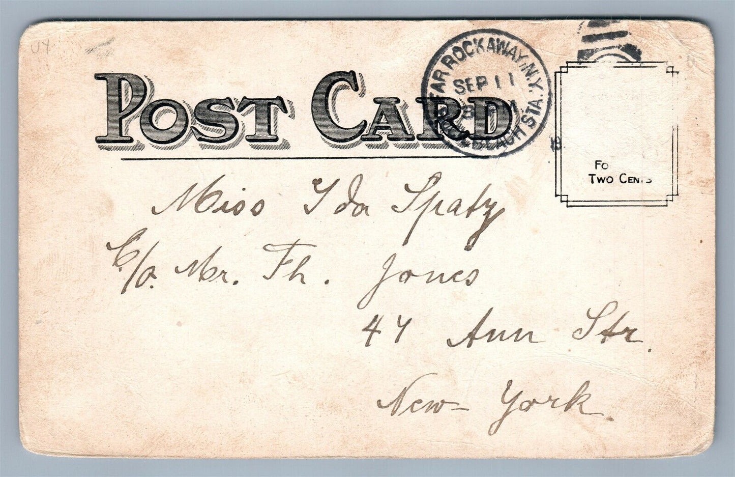 ARVERNE NY BOULEVARD & ATLANTIC AVENUE ANTIQUE POSTCARD