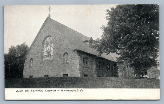 WHITEMARSH PA ZION LUTHERAN CHURCH ANTIQUE POSTCARD