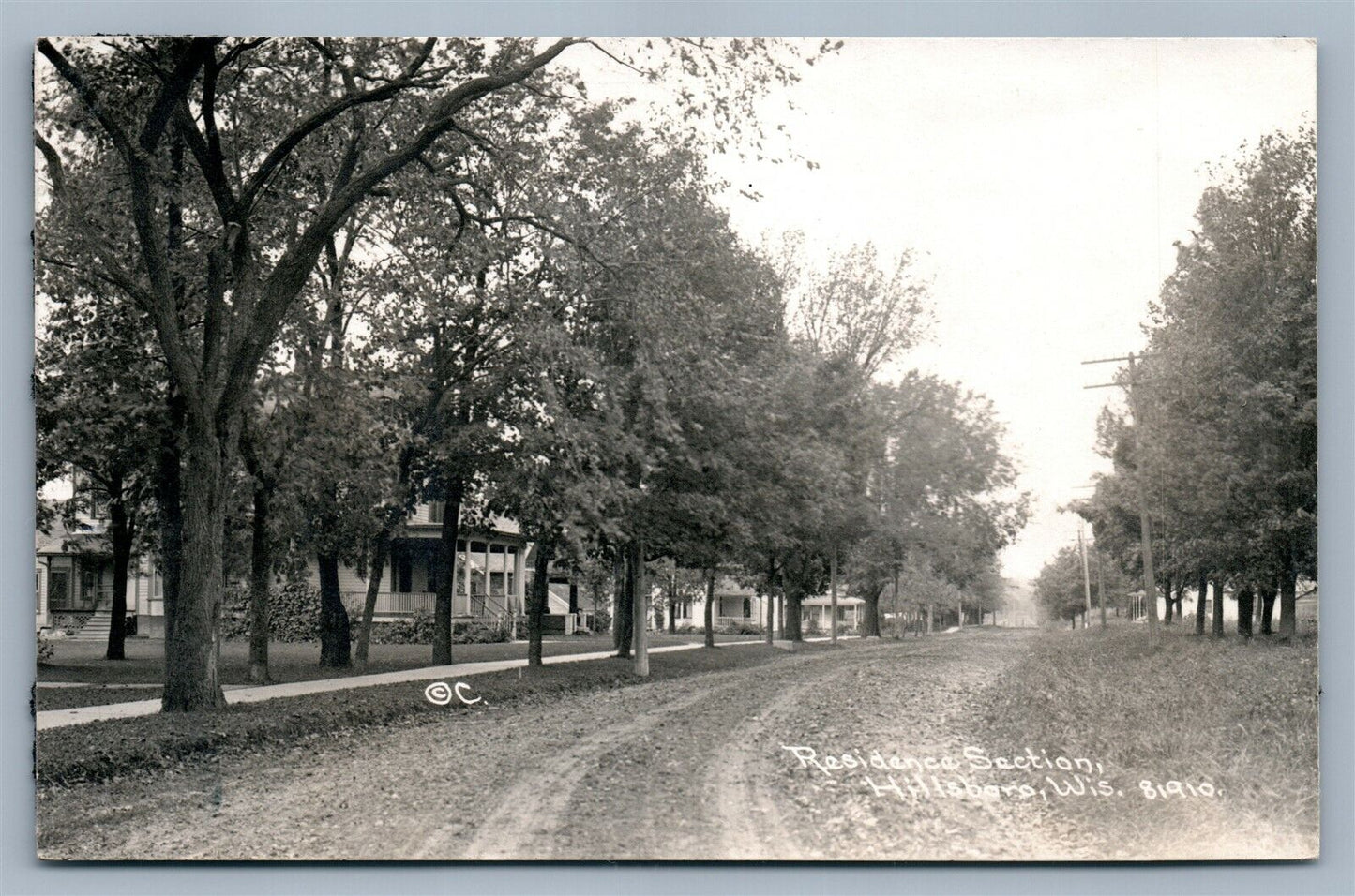 HILLSBORO WI RESIDENCE SECTION ANTIQUE REAL PHOTO POSTCARD RPPC