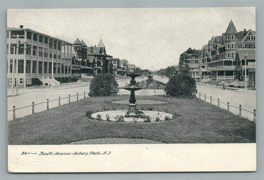 ASBURY PARK NJ FOURTH AVENUE ANTIQUE POSTCARD