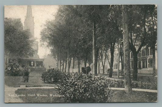 WASHINGTON NJ HOTEL WINDSOR EAST GARDEN ANTIQUE POSTCARD