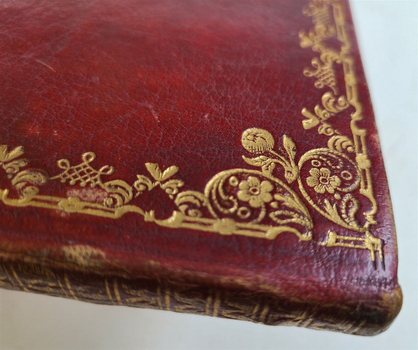 1800s GERMAN MANUSCRIPT PRAYER BOOK antique HANDWRITTEN fine morocco binding