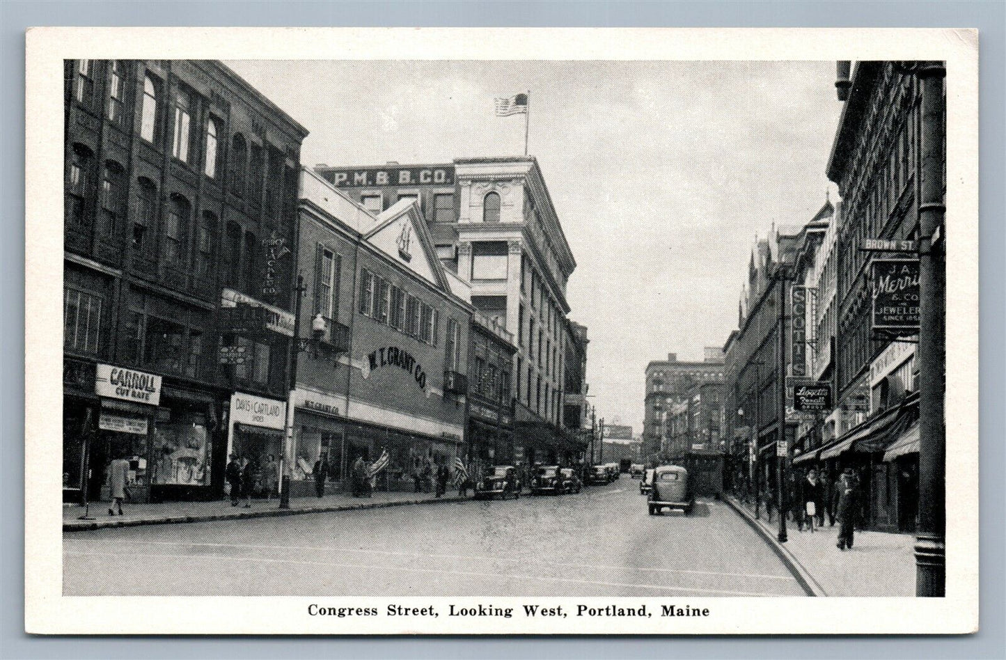 PORTLAND ME CONGRESS STREET ANTIQUE POSTCARD
