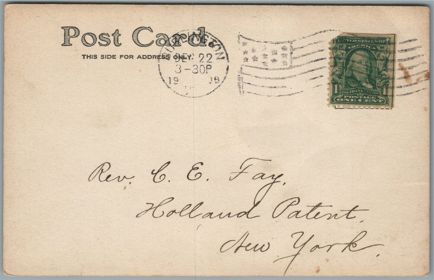 BURLINGTON VT COLLEGE ST. CHURCH ANTIQUE REAL PHOTO POSTCARD RPPC