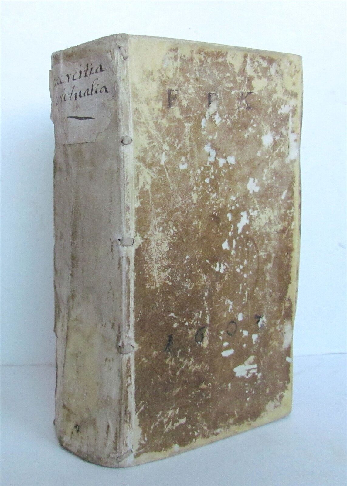 1599 Liber exercitiorum spiritualium triplicis viae antique VELLUM BINDING