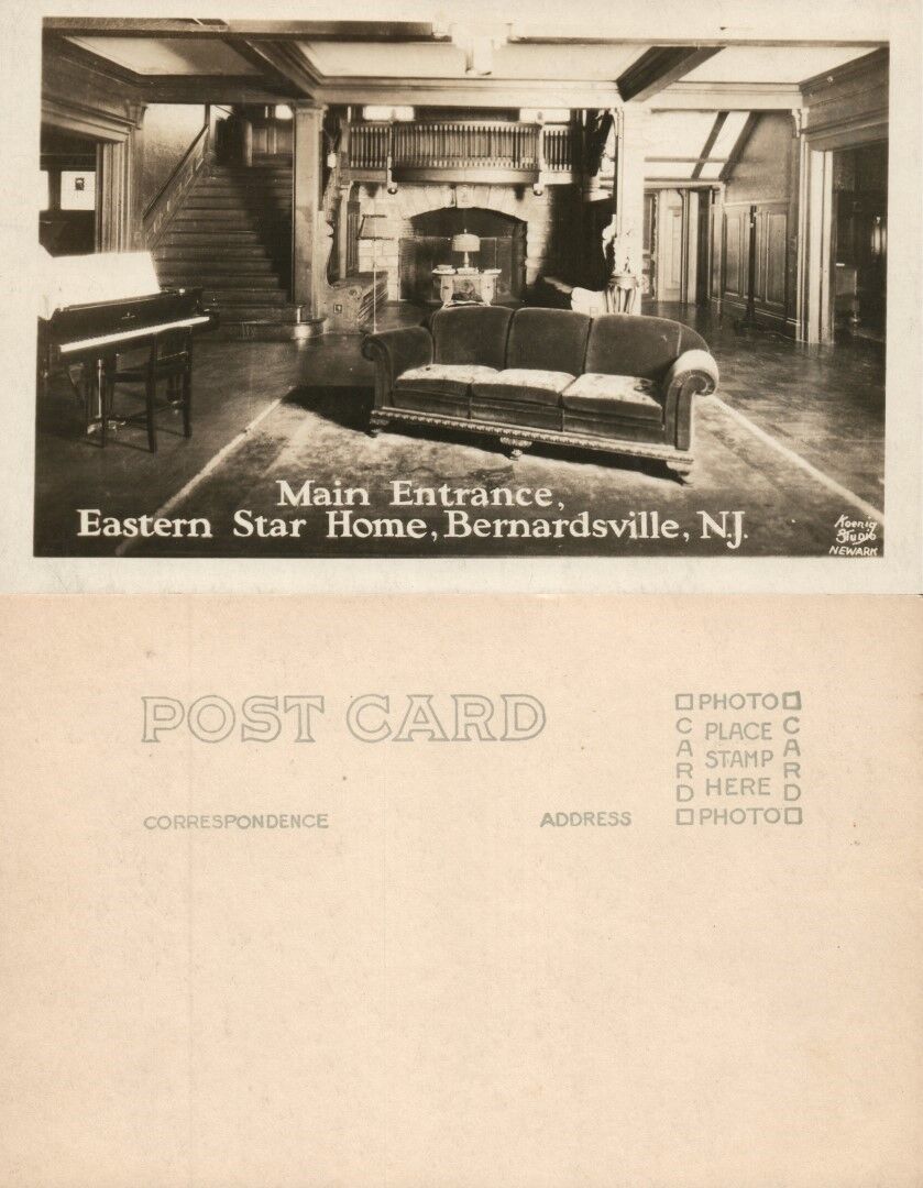 BERNARDSVILLE N.J. EASTERN STAR HOME REAL PHOTO ANTIQUE POSTCARD RPPC