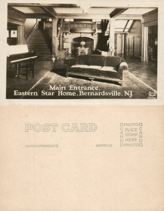 BERNARDSVILLE N.J. EASTERN STAR HOME REAL PHOTO ANTIQUE POSTCARD RPPC
