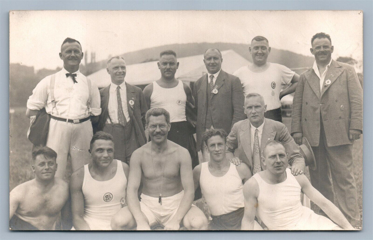ATHLETIC TEAM 1931 VINTAGE REAL PHOTO POSTCARD RPPC