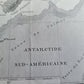 1925 MAP of EXPEDITION ANTARCTIQUE FRANCAISE SHETLANDS DE SUD antique