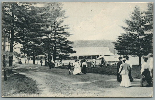 GROVELAND MA SKATING PAVILION ANTIQUE POSTCARD