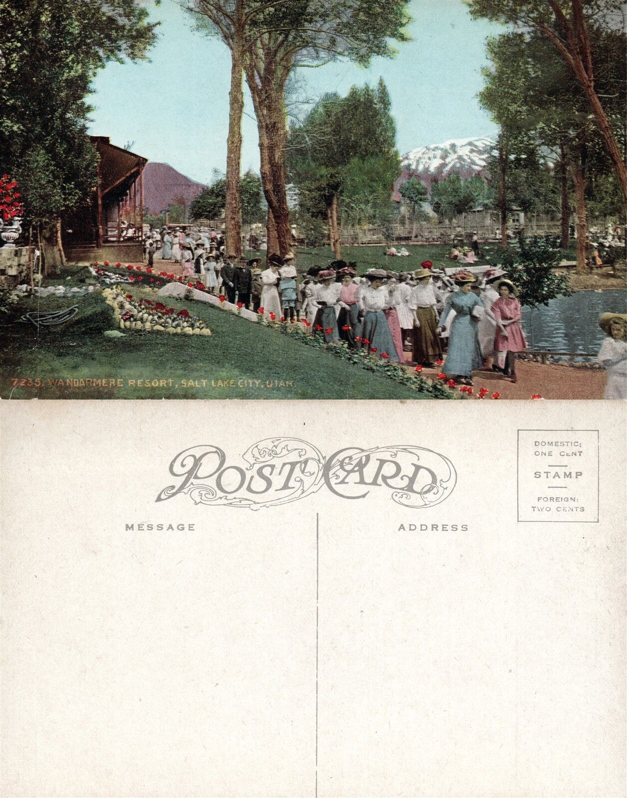 SALT LAKE CITY UTAH WANDARMERE RESORT ANTIQUE POSTCARD