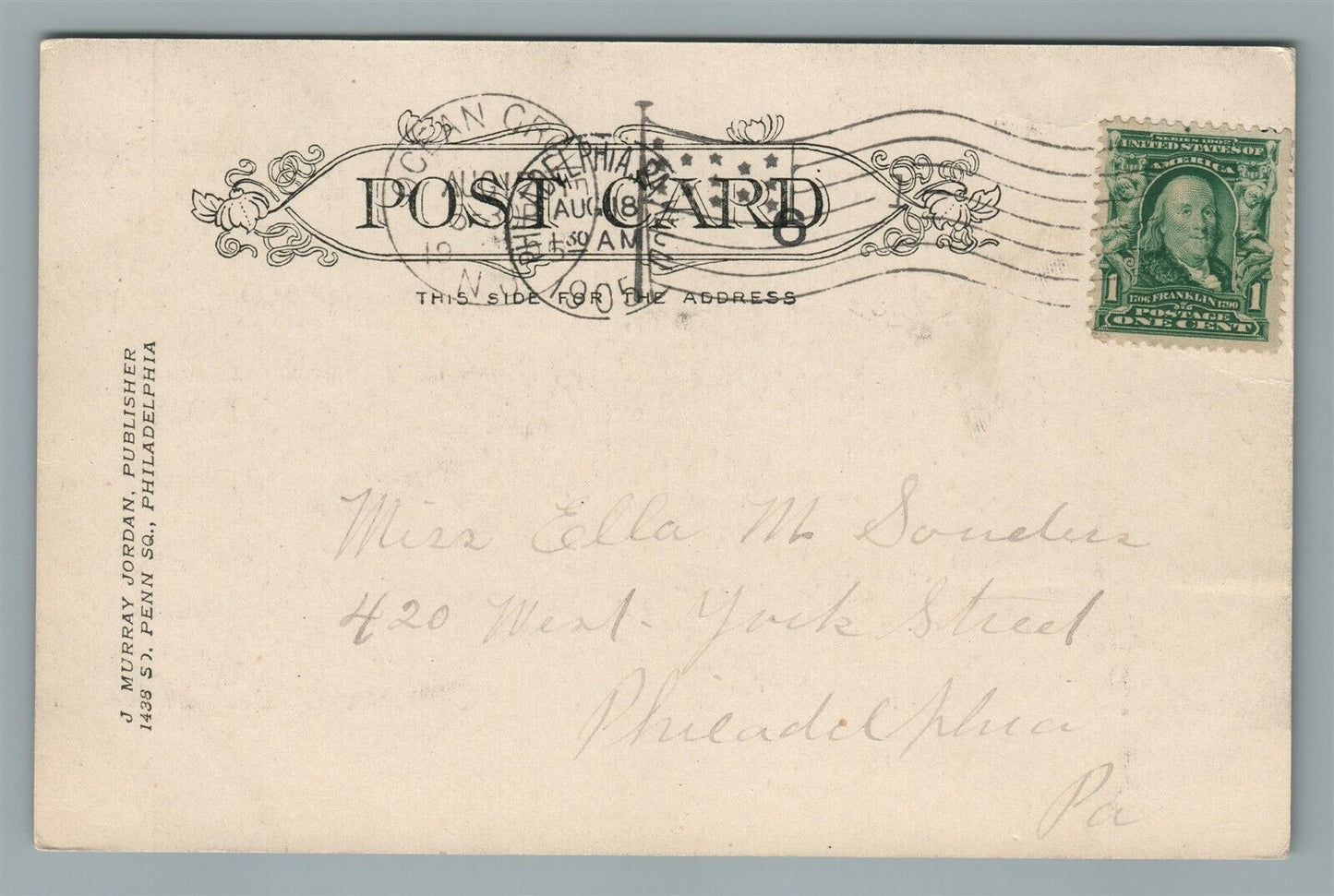 ASBURY PARK NJ COLEMAN HOUSE 1905 ANTIQUE POSTCARD