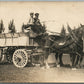 BLACK BOYS on HORSE DRAWN WAGON ANTIQUE REAL PHOTO POSTCARD RPPC