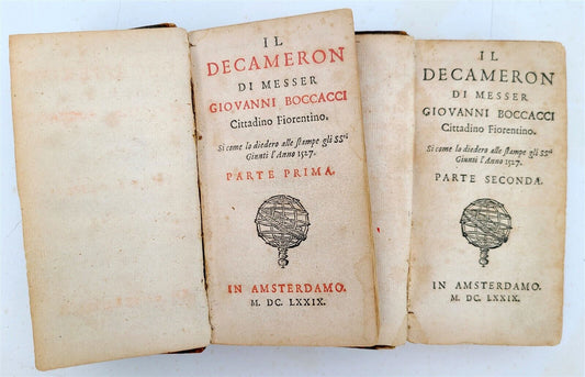 1679 DECAMERON by GIOVANNI BOCCACCIO 2 VOLUMES antique