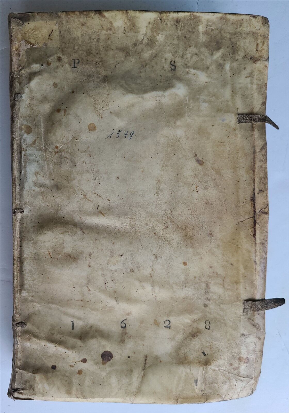 1542-1549 CHURCH HISTORY antique VELLUM BOUND 16th century DATED BINDING