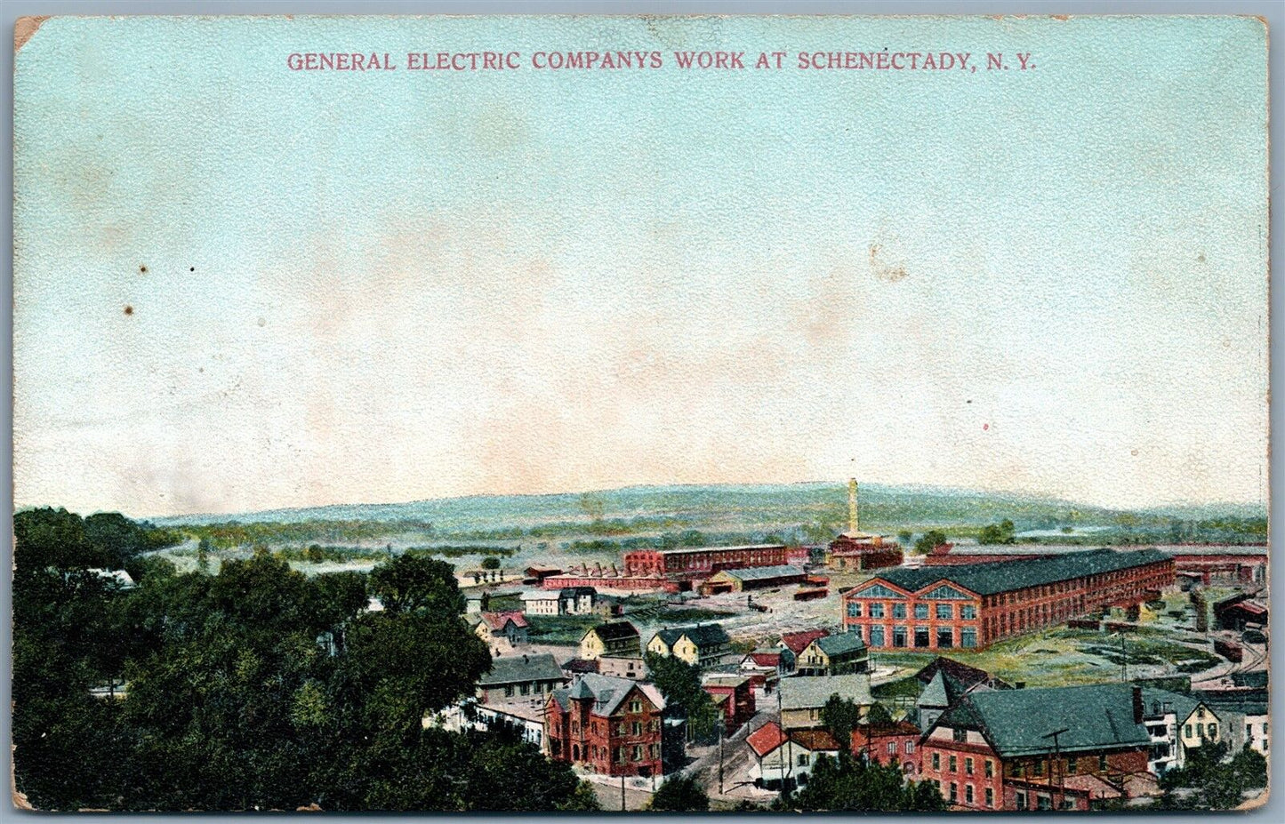 SCHENECTADY NY GENERAL ELECTRIC COMPANY WORK UNDIVIDED ANTIQUE POSTCARD