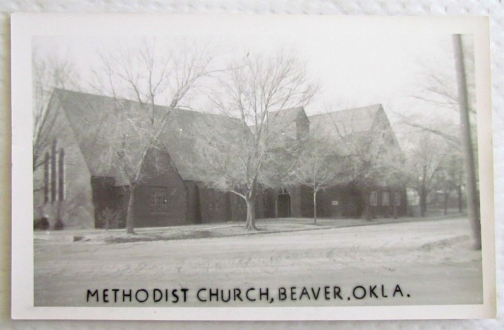 RPPC METHODIST CHURCH BEAVER OKLAHOMA ANTIQUE REAL PHOTO POSTCARD