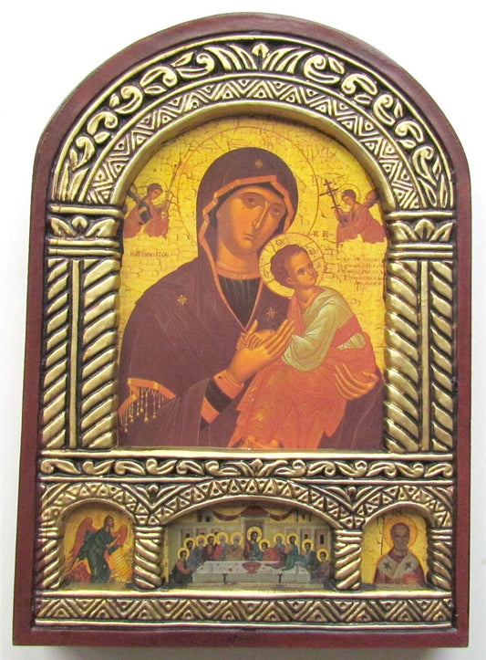 GREEK BYZANTINE RUSSIAN STYLE ORTHODOX ICON on WOOD of MOTHER OF GOD