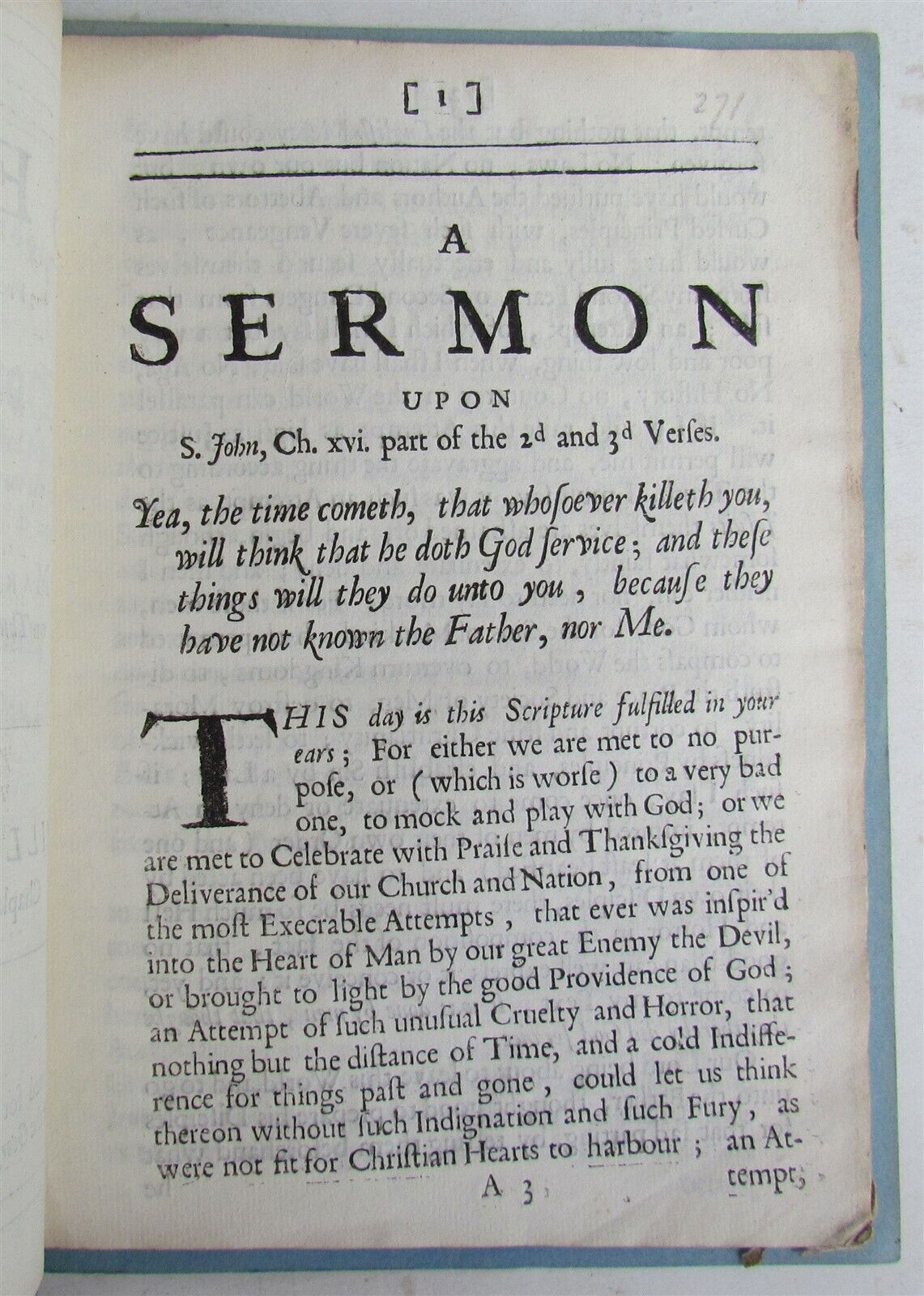 1691 Mr. FLEETWOOD SERMON PREACHED before HOUSE of COMMONS antique in ENGLISH