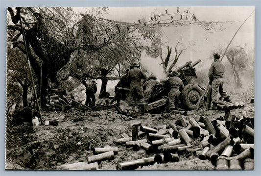 WWII CANNONS IN ACTION VINTAGE REAL PHOTO POSTCARD RPPC