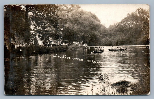 MILL SIDE UPPER PERKIOMEN PA ANTIQUE 1910 REAL PHOTO POSTCARD RPPC