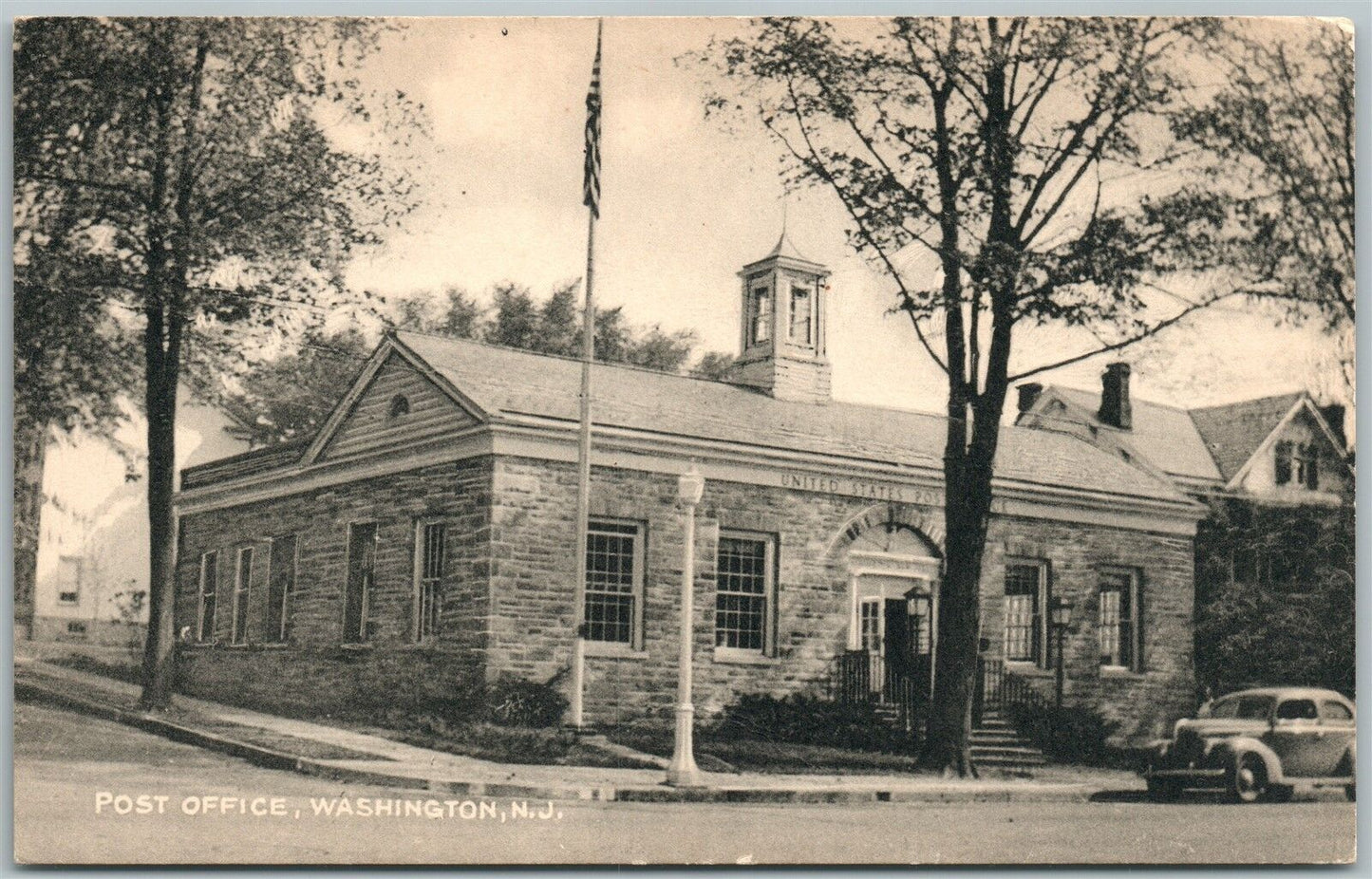 WASHINGTON NJ POST OFFICE VINTAGE POSTCARD
