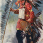 AMERICAN INDIAN CHIEF SONG OF HIAWATHA SERIES artist signed  ANTIQUE POSTCARD