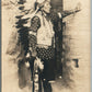 AMERICAN INDIAN CHIEF MANITOU ANTIQUE REAL PHOTO POSTCARD RPPC