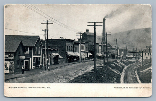 JOHNSONBURG PA CENTER STREET ANTIQUE POSTCARD
