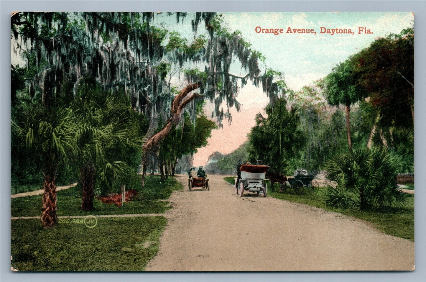 DAYTONA FL ORANGE AVENUE ANTIQUE POSTCARD