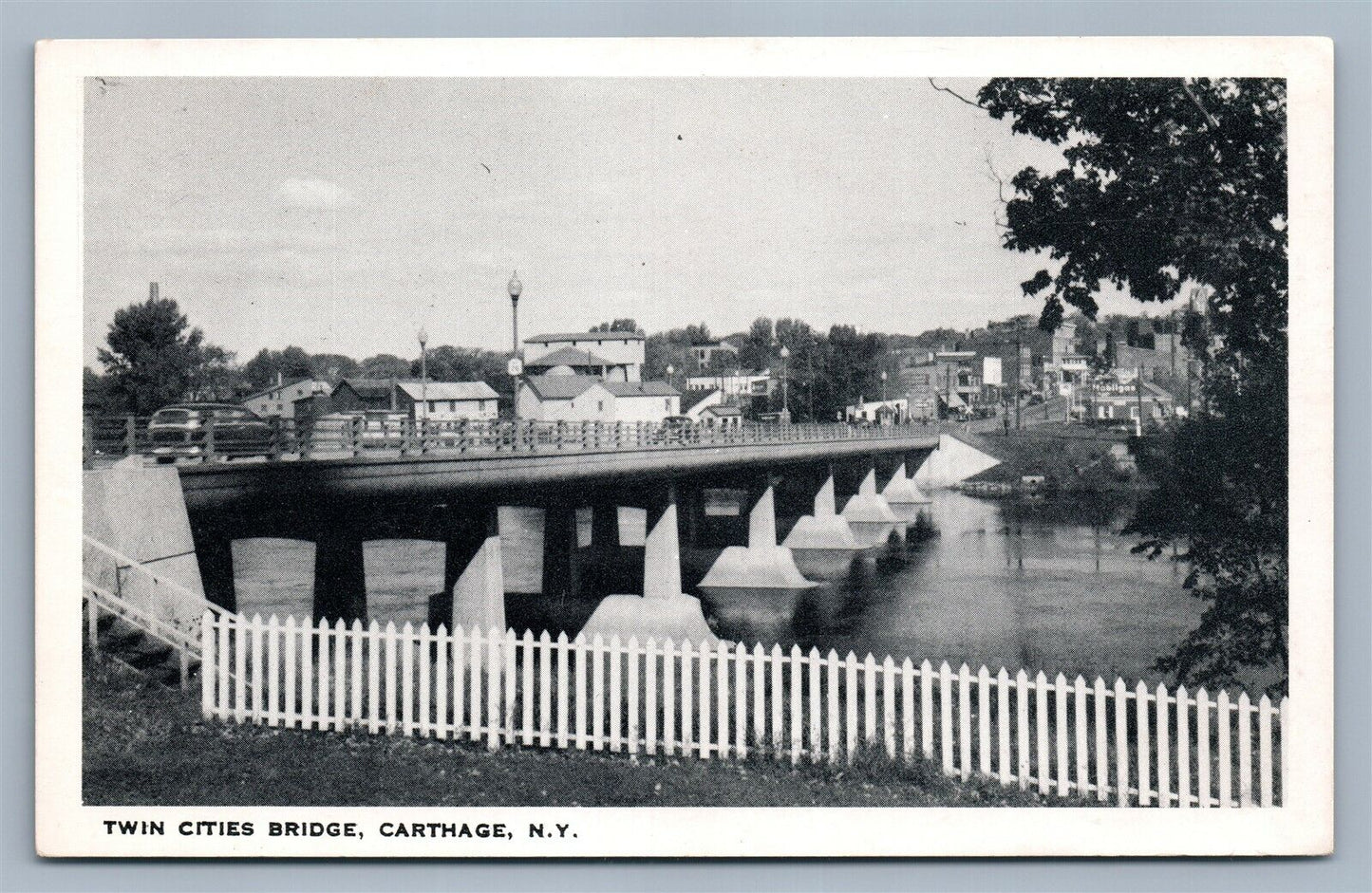 CARTHAGE NY TWIN CITIES BRIDGE ANTIQUE POSTCARD