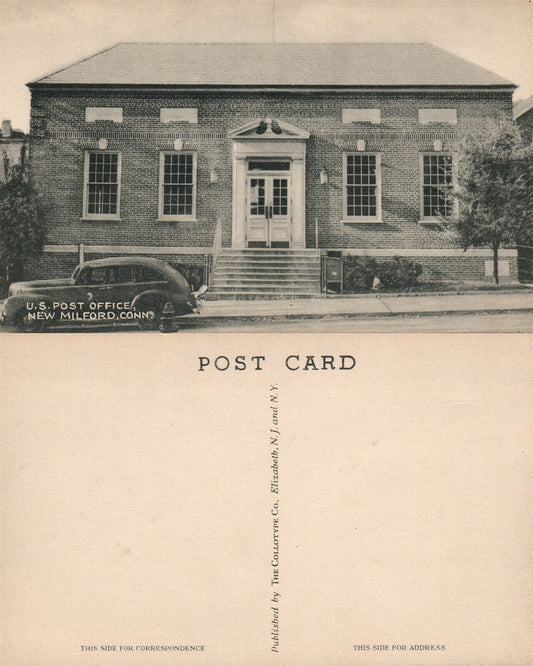 NEW MILFORD CT US POST OFFICE VINTAGE POSTCARD