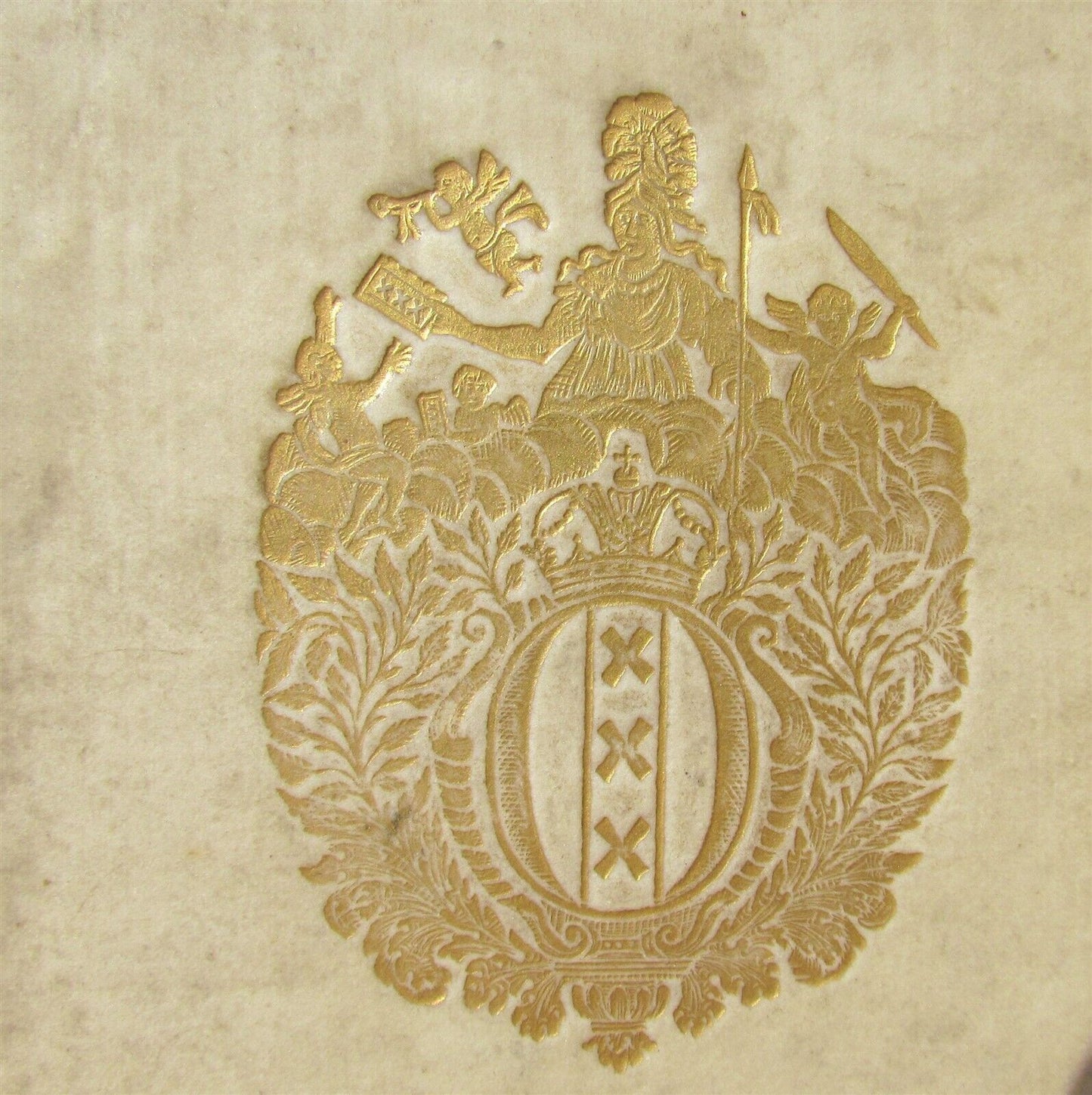 1782 POMPONII MELA De Situ Orbis AMSTERDAM ARMORIAL VELLUM BINDING antique