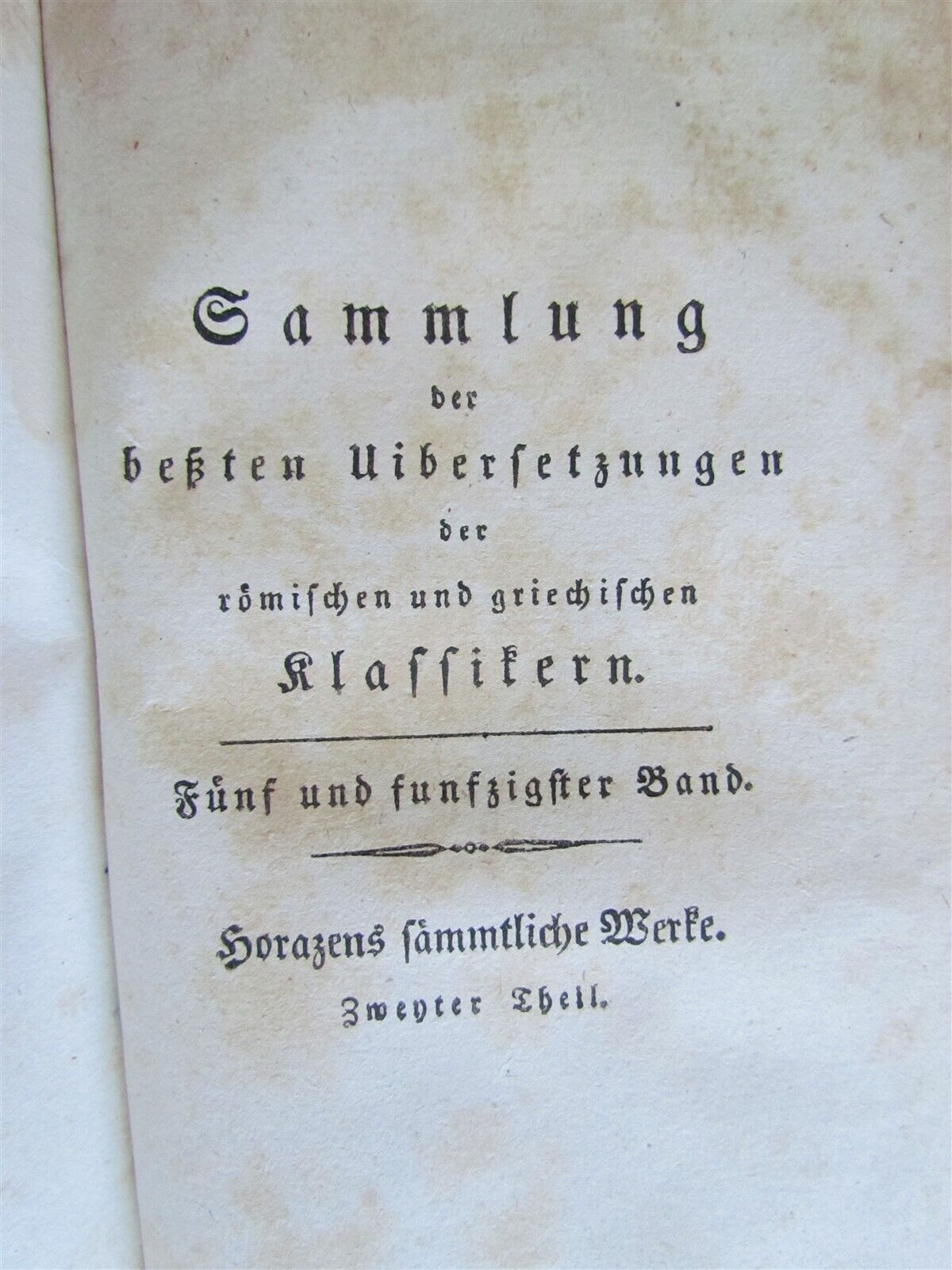 1801 HORACE WORKS in GERMAN antique