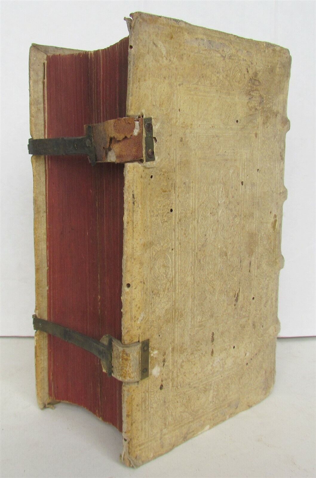 1593 PLANTIN PRESS Louis of Granada ANTIQUE PIGSKIN BINDING 2 CLASPS 16th cent.