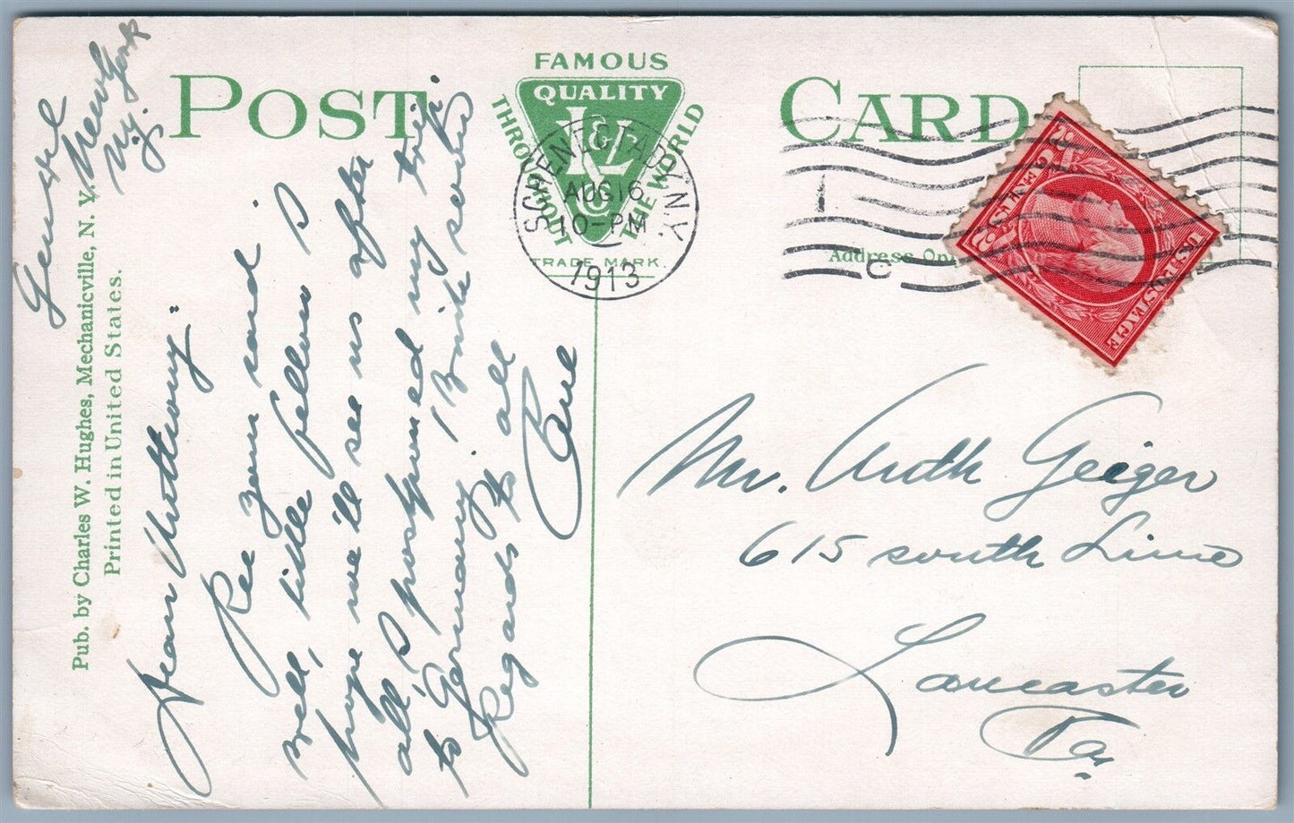 SCHENECTADY NY GENERAL ELECTRIC WORKS 1913 ANTIQUE POSTCARD