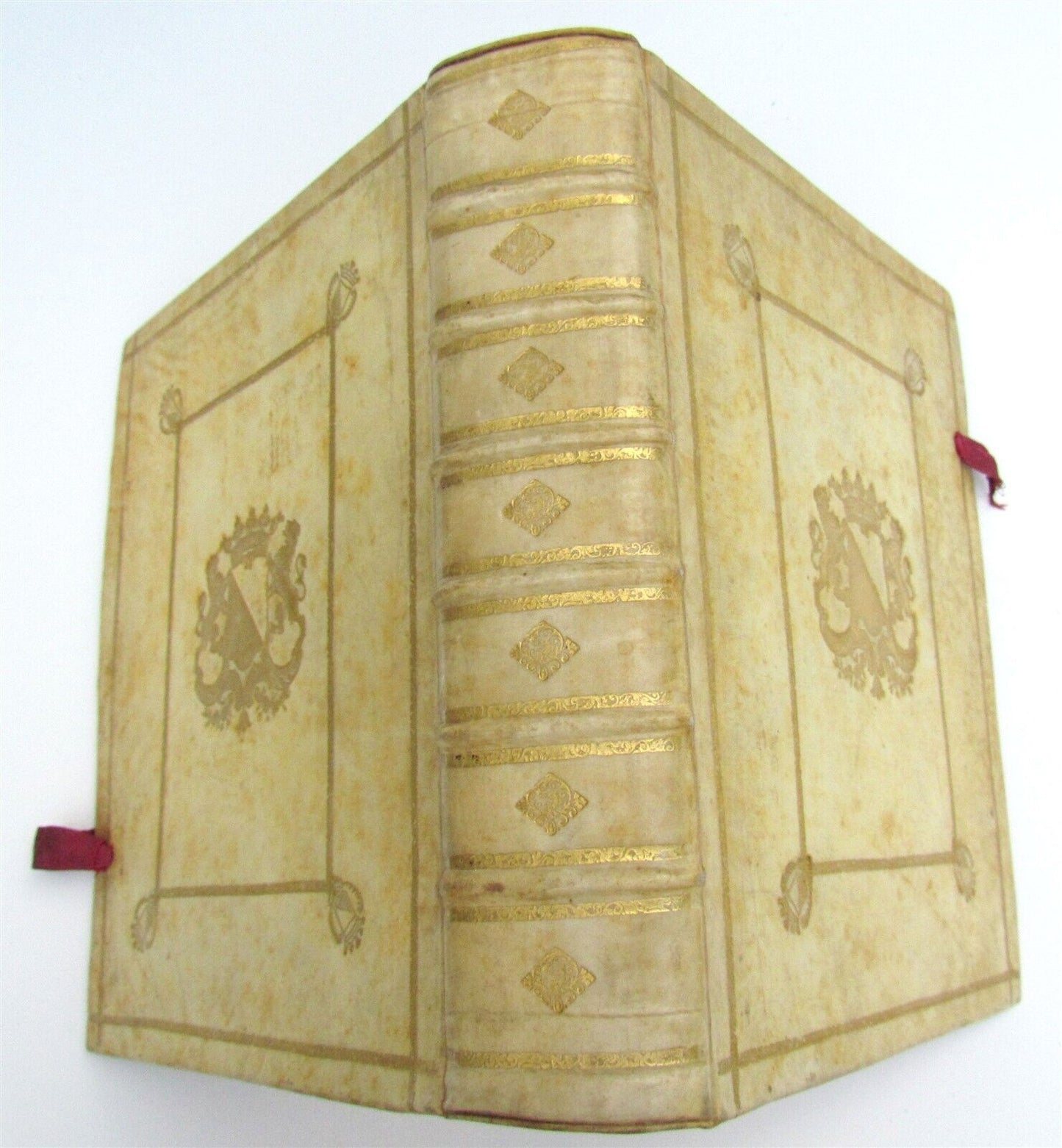 1780 Propertius POETRY Elegiarum UTRECHT ARMORIAL VELLUM BINDING antique