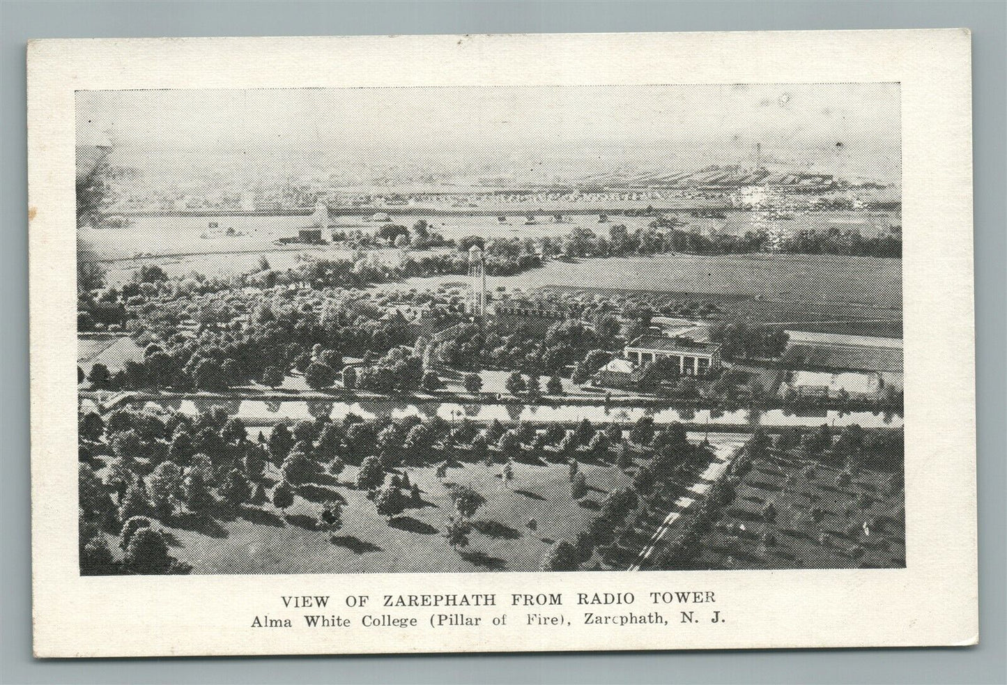 ZAREPHATH NJ VIEW FROM RADIO TOWER ANTIQUE POSTCARD
