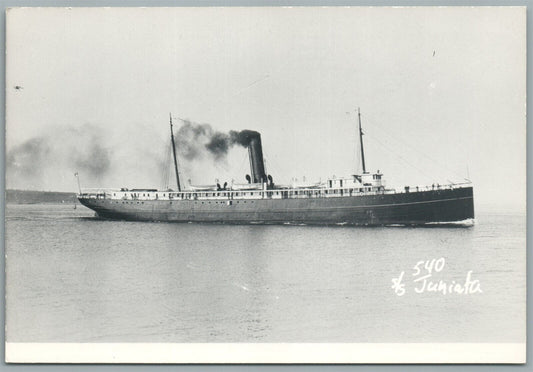 STEAMSHIP JUNIATA VINTAGE REAL PHOTO POSTCARD RPPC