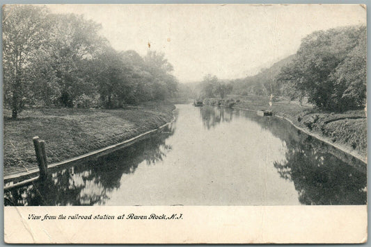 RAVEN ROCK NJ VIEW FROM RAILROAD STATION ANTIQUE POSTCARD