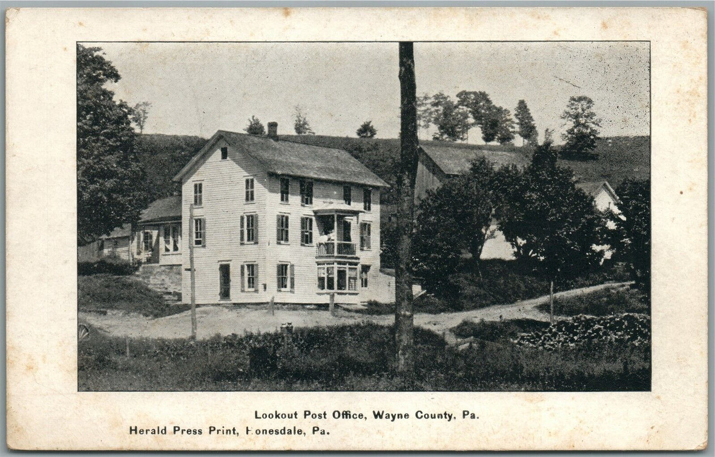 LOOKOUT PA POST OFFICE ANTIQUE POSTCARD