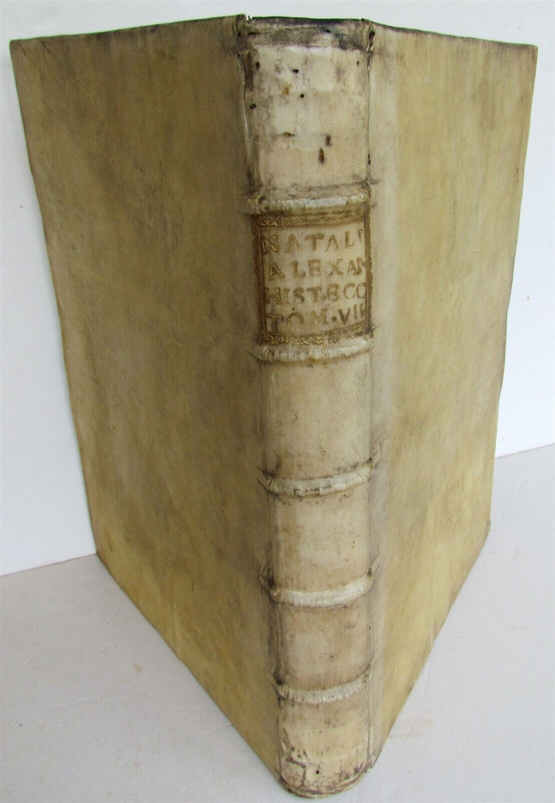 1734 VELLUM BOUND ANTIQUE FOLIO R.P. ALEXANDRI HISTORIA ECCLESIASTICA Vol. 7